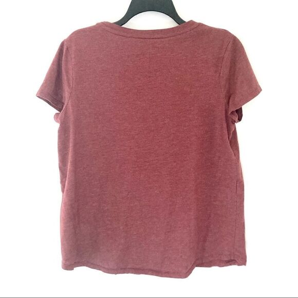 Mossimo L Red Pullover V Neck Short Sleeve T-Shirt - Picture 4 of 9